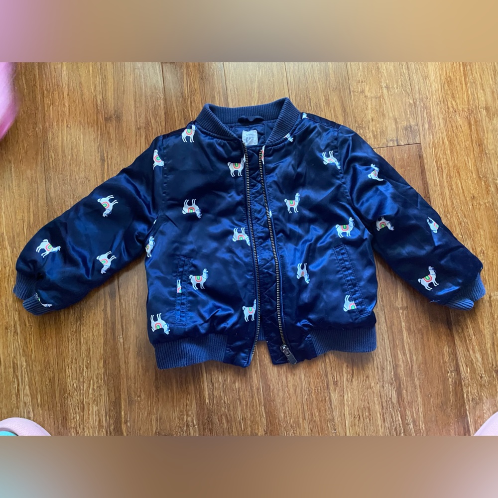 Baby gap size 2t llama bomber jacket
